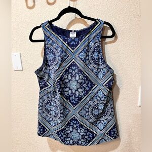 Land’s End, Blue Paisley, tankini swim top, size 18 DDD